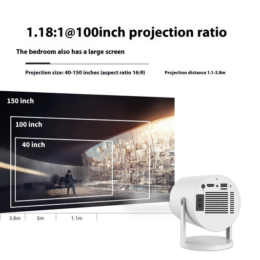 Portable Mini Projector – 180° Adjustable Home Video Projector