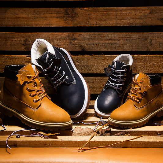 Kids Martin Boots – Yellow Leather Shoes