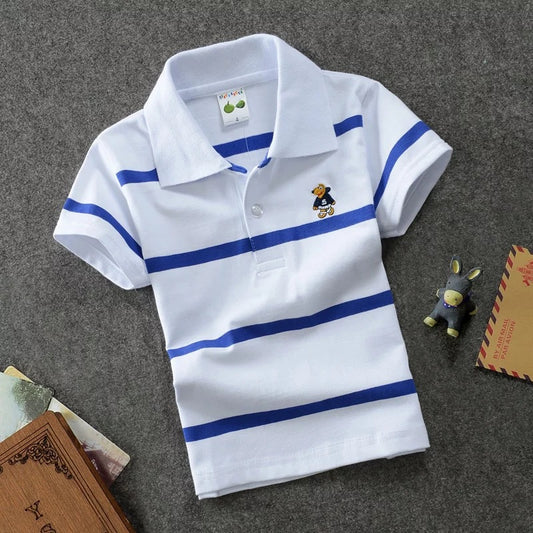 Kids Striped Cotton Polo Shirt