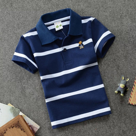 Kids Striped Cotton Polo Shirt