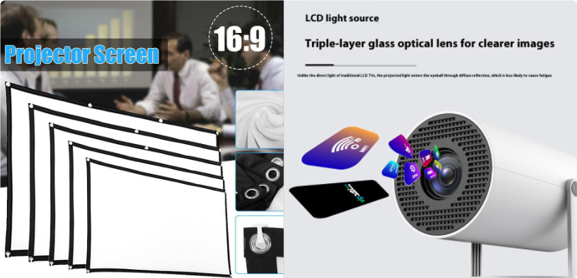 Portable Mini Projector – 180° Adjustable Home Video Projector