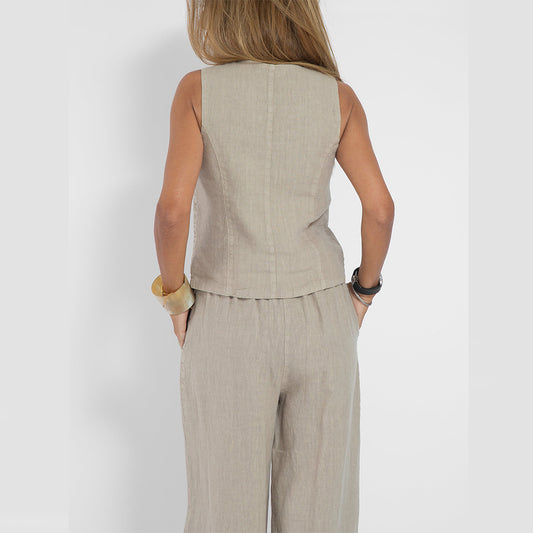 Women’s V-Neck Summer Vest & Trousers Set