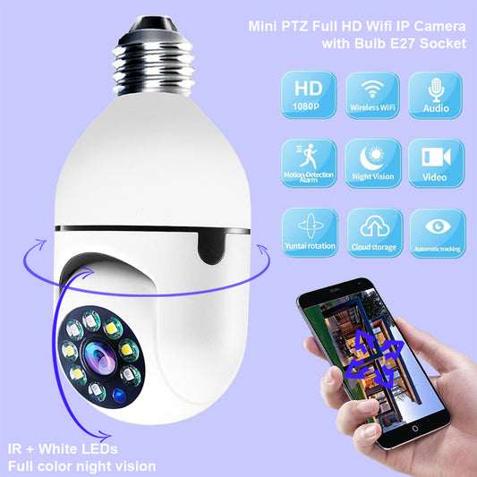1080P WiFi Bulb Camera – 4X Zoom Security Camera