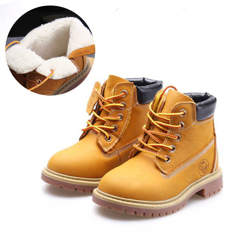 Kids Martin Boots – Yellow Leather Shoes