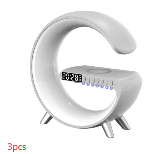 Smart G-Shaped LED Lamp with Bluetooth Speaker & Wireless Charger