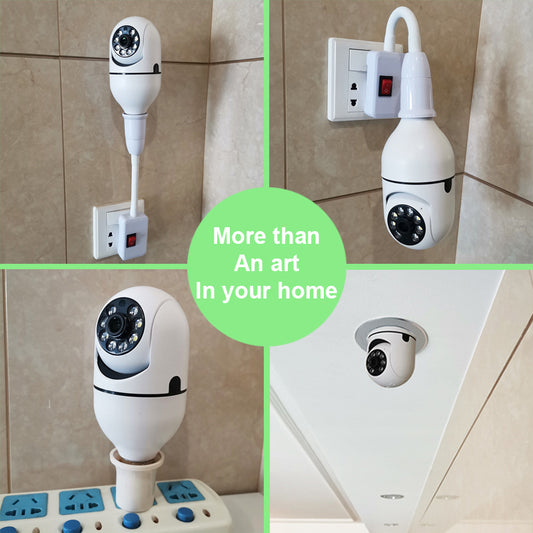 1080P WiFi Bulb Camera – 4X Zoom Security Camera