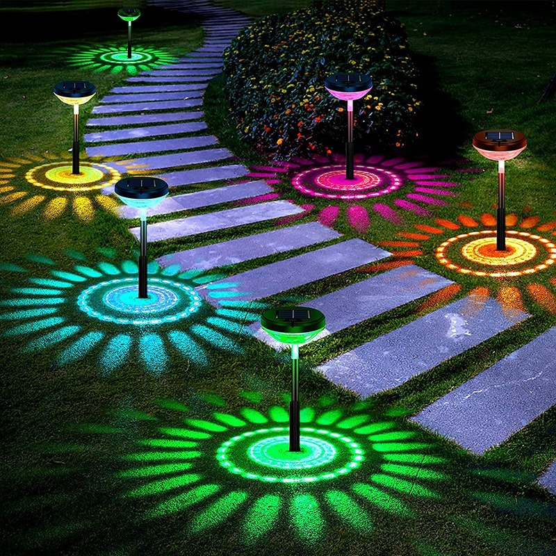 Solar Lawn Projection Light – Colorful Water Drop Garden Light
