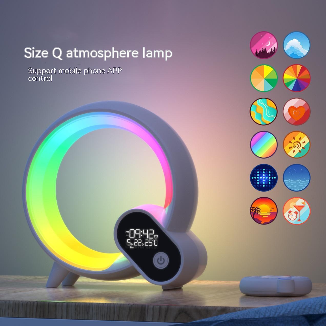 Creative Q Light Alarm Clock with Bluetooth Speaker & Sunrise Light